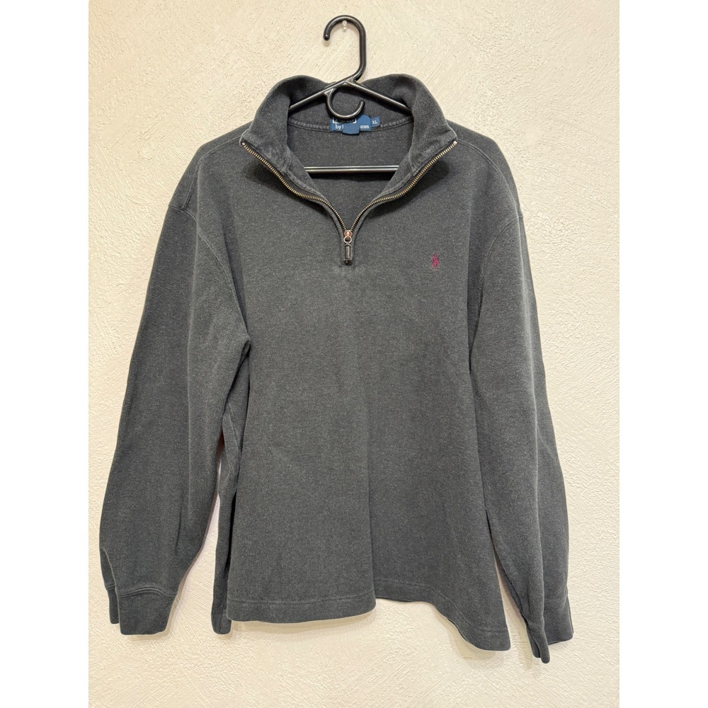Polo Ralph Lauren XL Cotton Pullover Zip Neck Sweater Casual Y2K Style Men